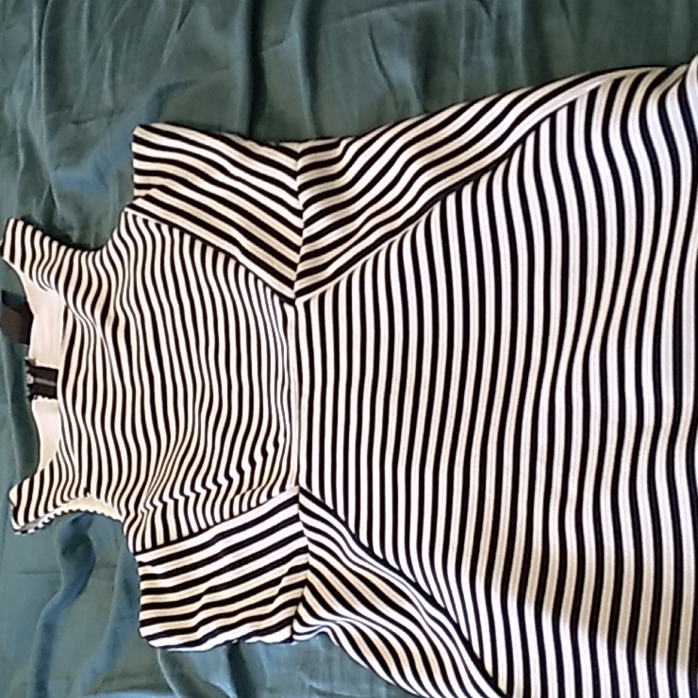 Black and white striped dress